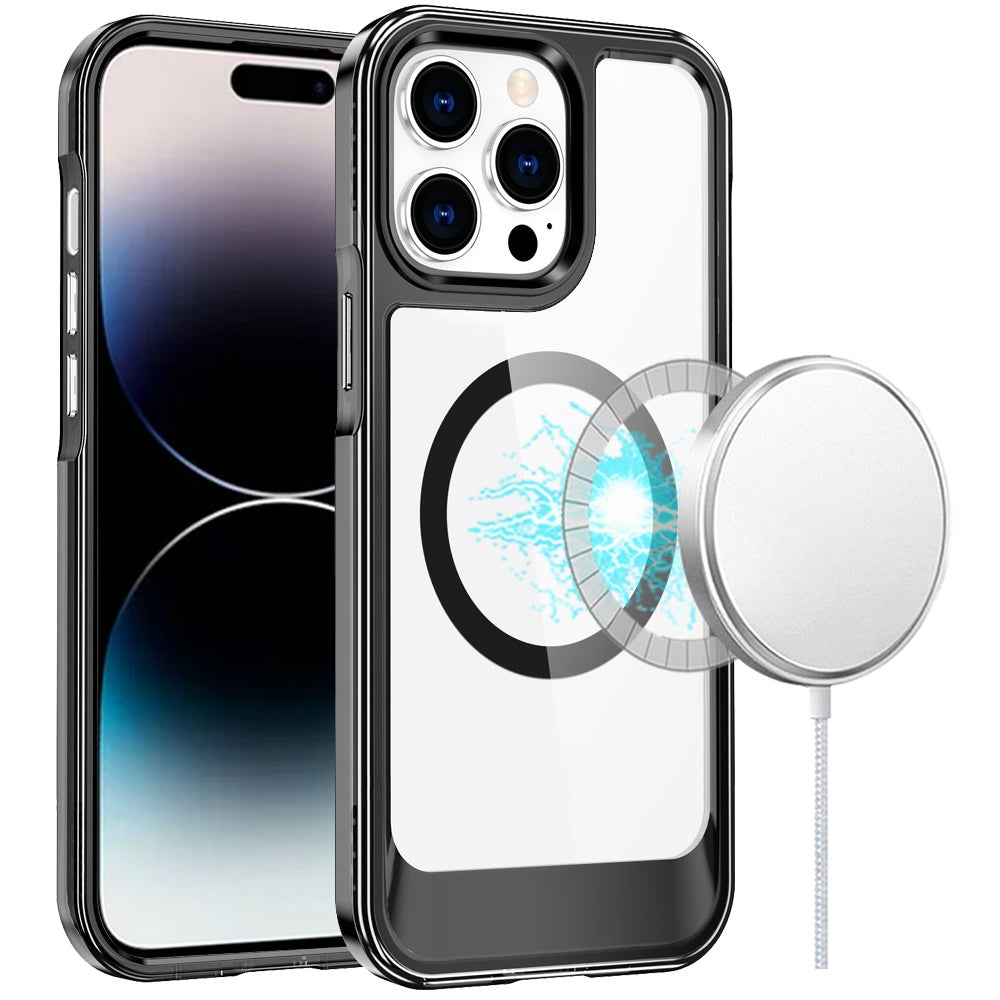 For Apple iPhone 16 Pro (6.3") Transparent HQ Hybrid Slim, Shockproof, Compatible with MagSafe wireless charging & Military-Grade Case Cover