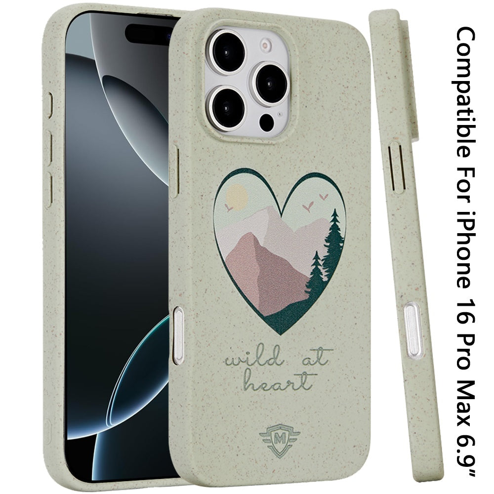 For Apple iPhone 16 Pro Max (6.9") Eco Friendly Bio-Degradable Design Hybrid Cases Slim Fit Soft TPU Drop Protection Rubber printed Case Cover