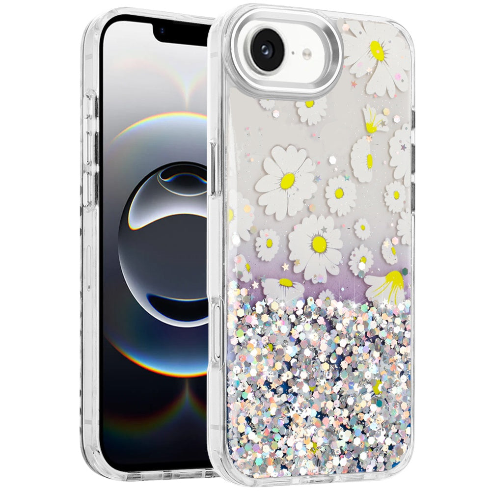 For Apple iPhone 16e Fashion Beautiful Epoxy Design Hybrid Fashion Stylish TPU Protective, Shockproof Hybrid PC Case Cover