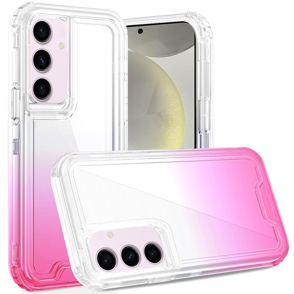 For Samsung Galaxy S25+ /S25 Plus /S24+ Plus Hybrid 3-in-1 Clear Case - Two-Tone Transparent Shockproof TPU + Hard Protective Frame Case Cover