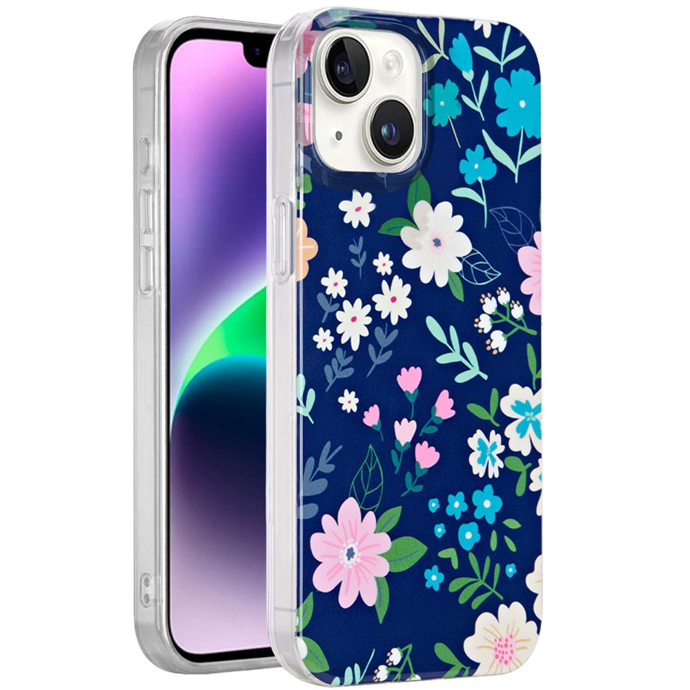 For Apple iPhone 15 Fashion Layer Design Slim IMD TPU Protective, Shockproof Hybrid Stylish Durable Hard PC Case Cover