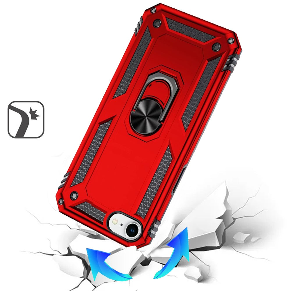 For Apple iPhone 16e Hybrid Shockproof Durable 360 Degree Rotatable Ring Stand Holder Kickstand Fit Magnetic Car Mount Case Cover