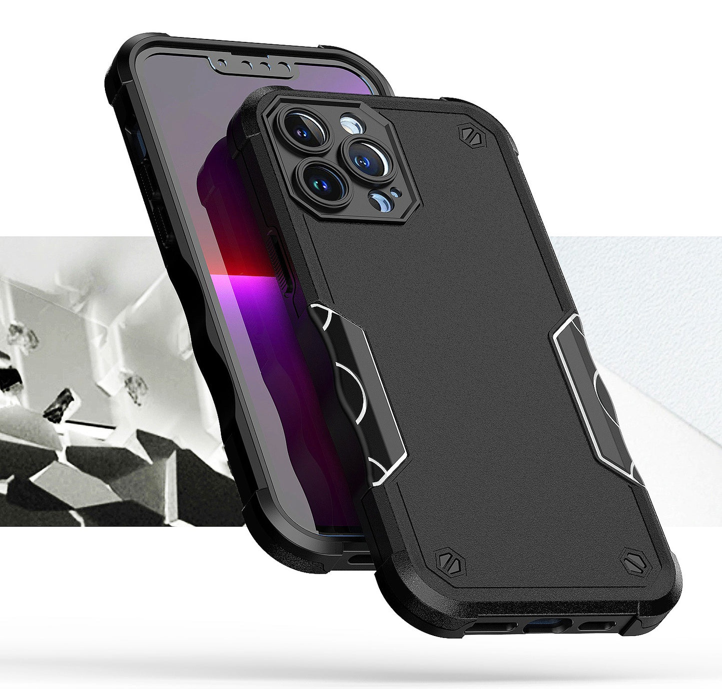 For Samsung Galaxy A16 5G Slim Tough Shockproof Hybrid Heavy Duty 2in1 Dual Layer TPU Bumper Rugged Rubber Defend Armor Case Cover