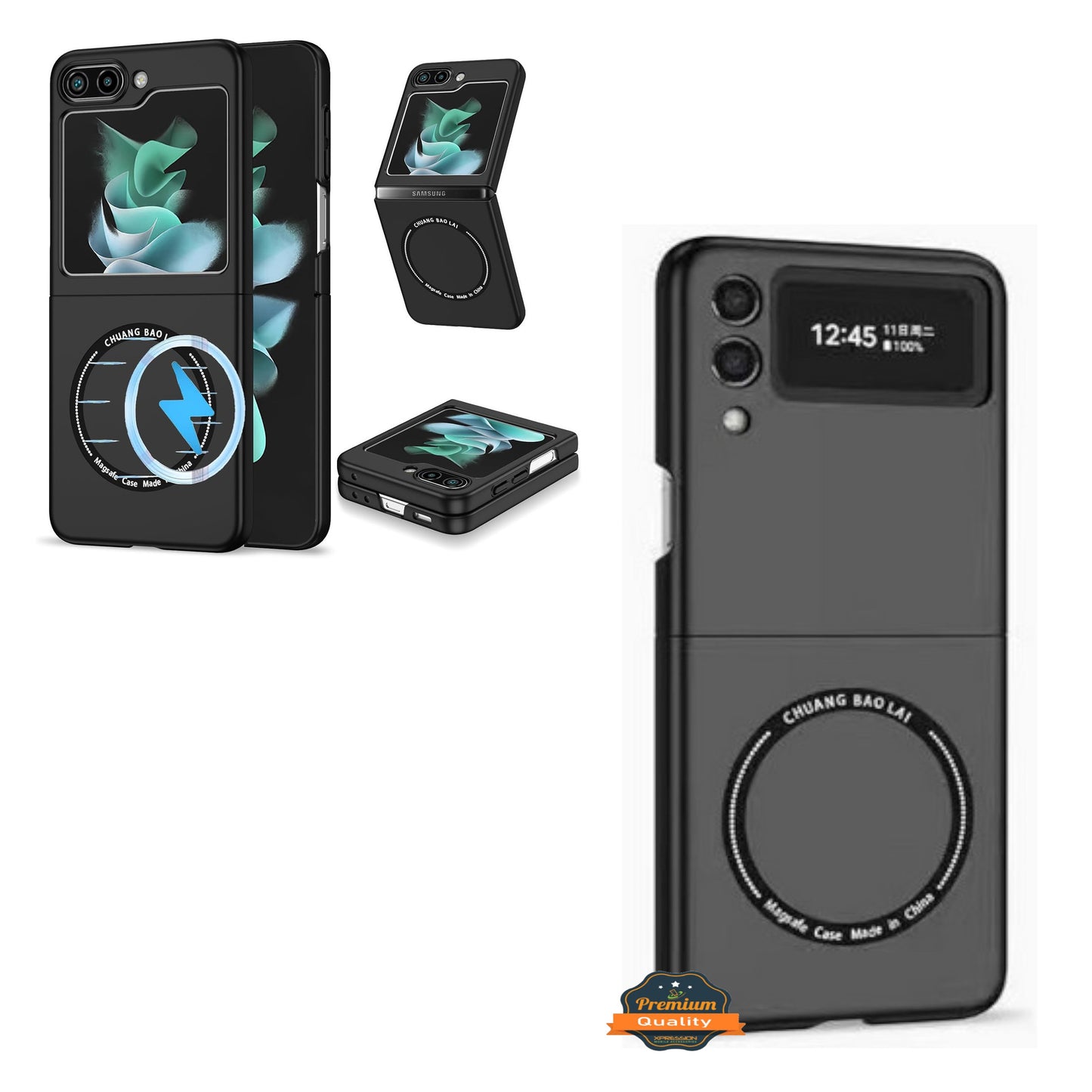For Samsung Galaxy Z Flip 7 Matte Magnetic Case Supports Fast Wireless Charging, Slim Hybrid TPU Rubber Shockproof Case Cover