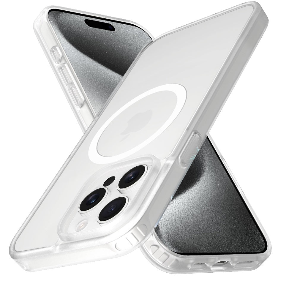 For Apple iPhone 16 Pro (6.3") MagSafe Compatible Case Hybrid Soft TPU Bumper Hard Translucent Matte Back Slim Shockproof Case Cover