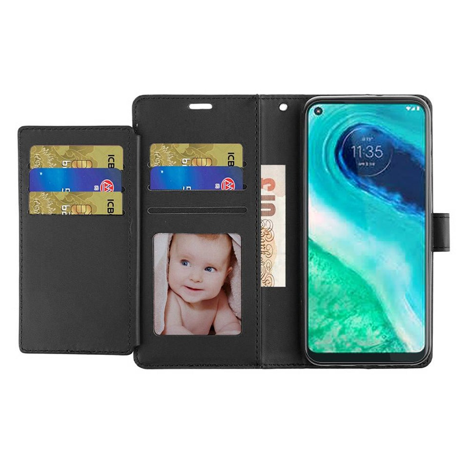 For Motorola Edge 2025 Wallet Case with ID/ Card Holder, Wristlet Strap, Magnetic TPU Protective Shockproof Folio Flip Case Cover