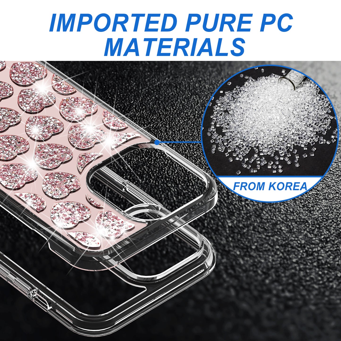 For Samsung Galaxy A16 5G Sparkly 3D Design Diamond Shockproof Protective Bling Glitter Rhinestone Hybrid Skin PC + TPU Case Cover