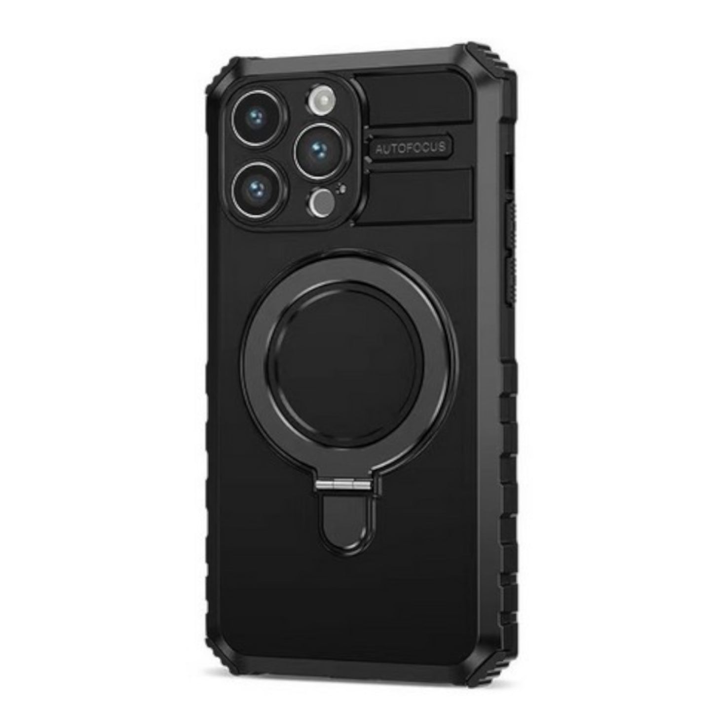 For Apple iPhone 15 Pro Max (6.7") Hybrid Invisible Stand Compatible with Magsafe 360° Ring Kickstand Shockproof Phone Case Cover