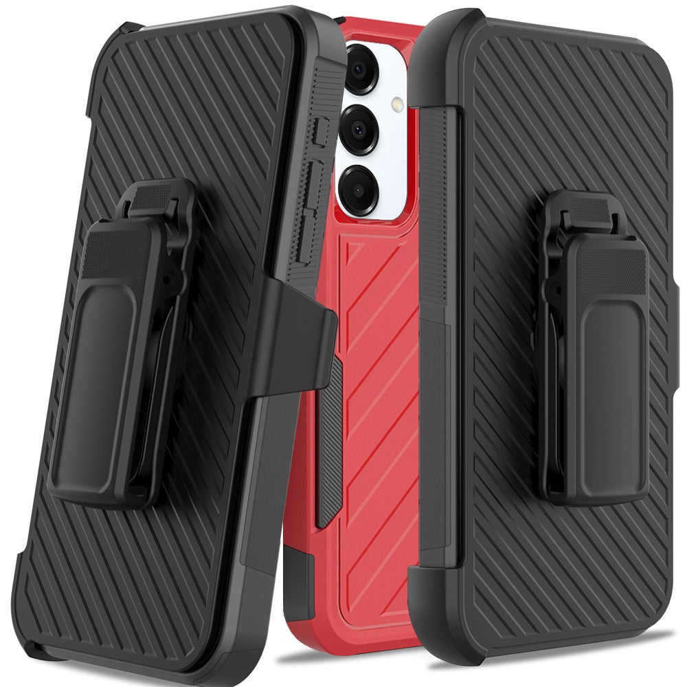 For Samsung Galaxy A26 Rugged 2in1 Armor Combo Belt Clip Holster, Non-Slip Tough Hybrid lined Shockproof Case Case Cover
