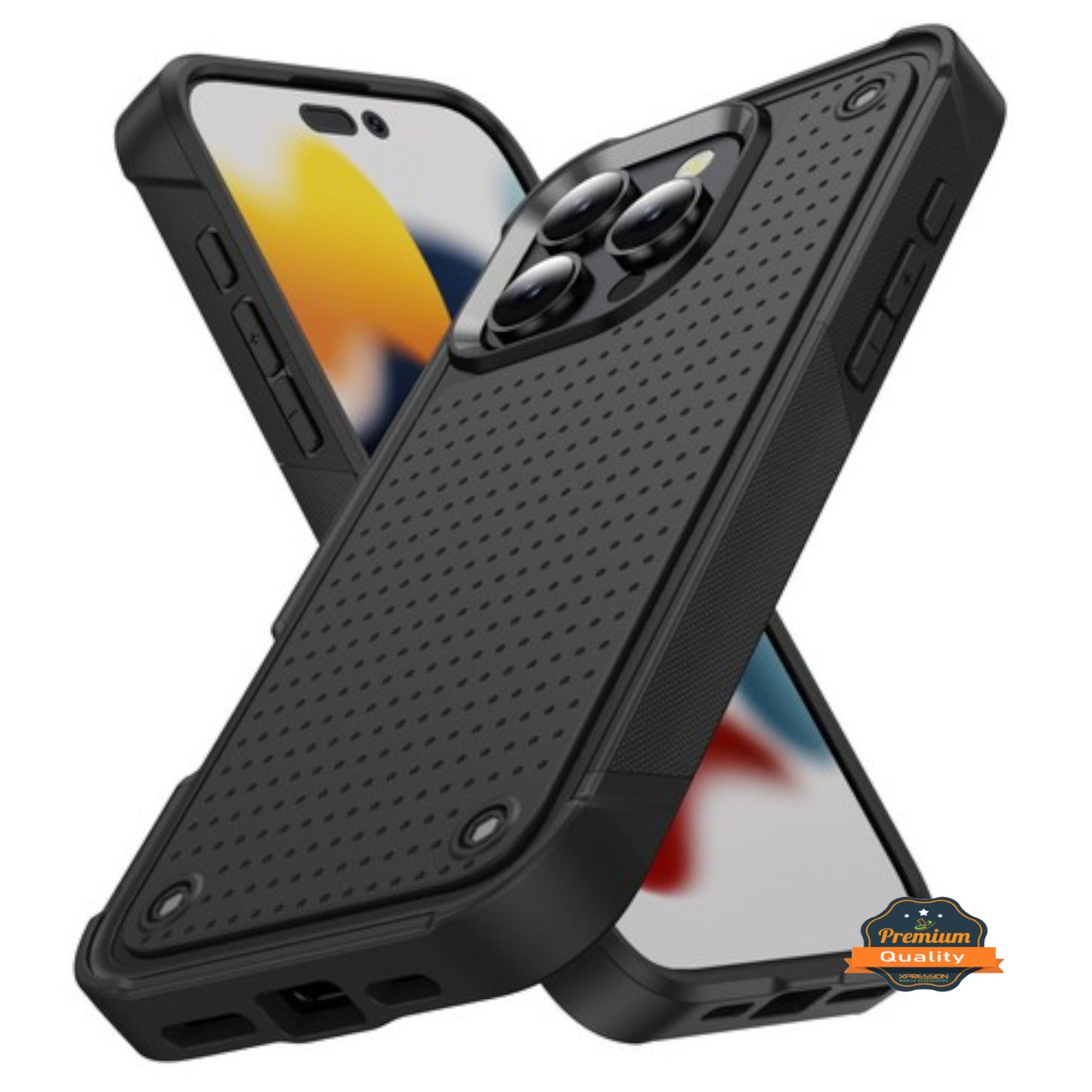 For Apple iPhone 16 Pro (6.3") Shockproof Non-Slip Textured Heavy Duty Rugged TPU Drop Military Protection Tough Bumper Case Cover