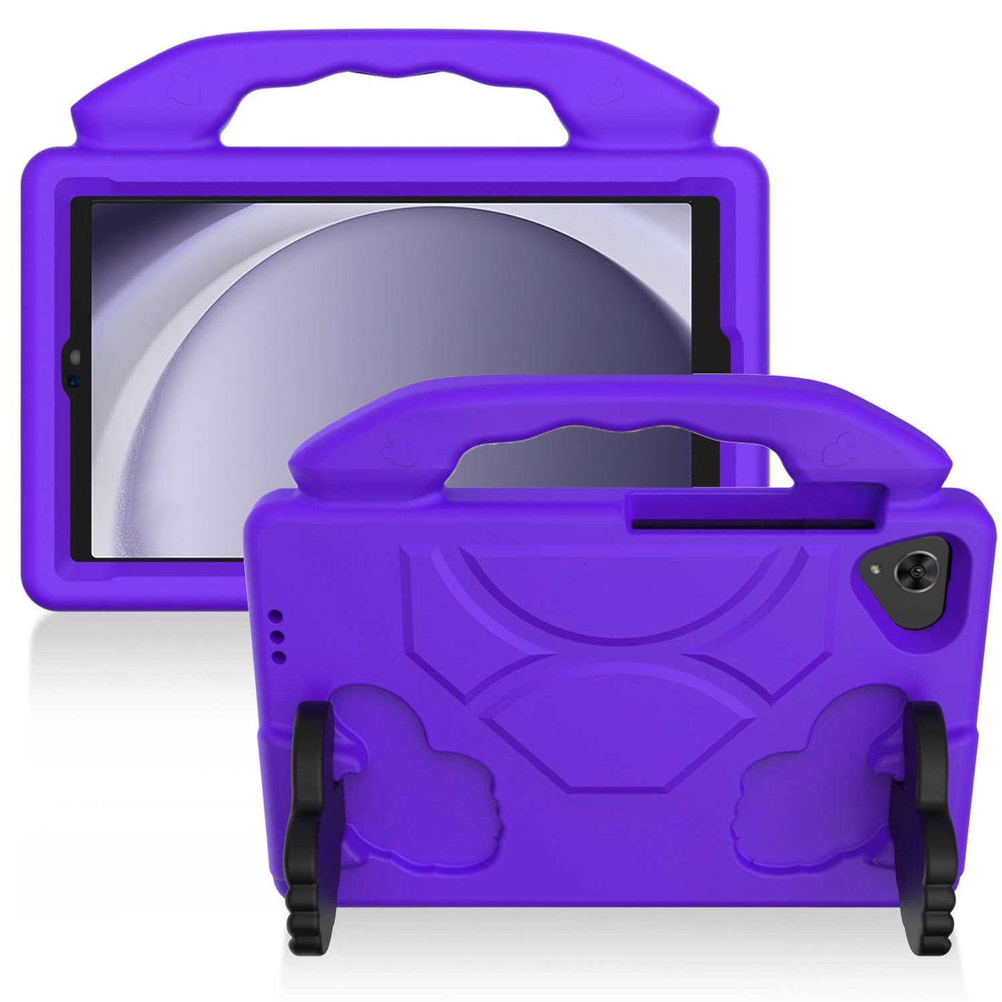 For Kid-Friendly Hybrid Tablet Shockproof Stand Case Antislip Rubber Silicone TPU - Thumbs Up Kickstand Purple Tablet Case Cover