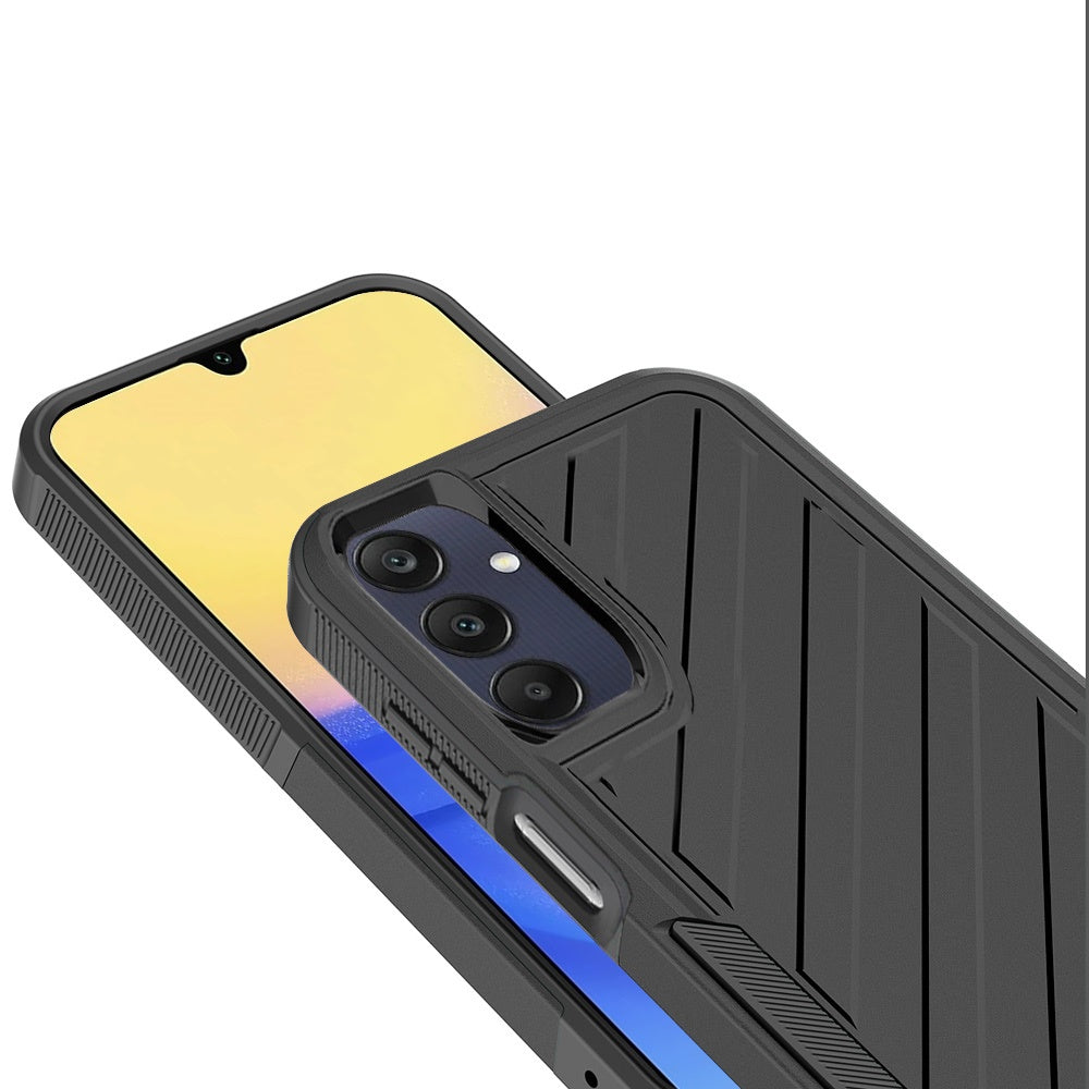 For Samsung Galaxy A16 5G Premium Design Hybrid lined Shockproof Rugged Textured 2in1 Hard PC & Silicone TPU Non Slip Tough Case Cover