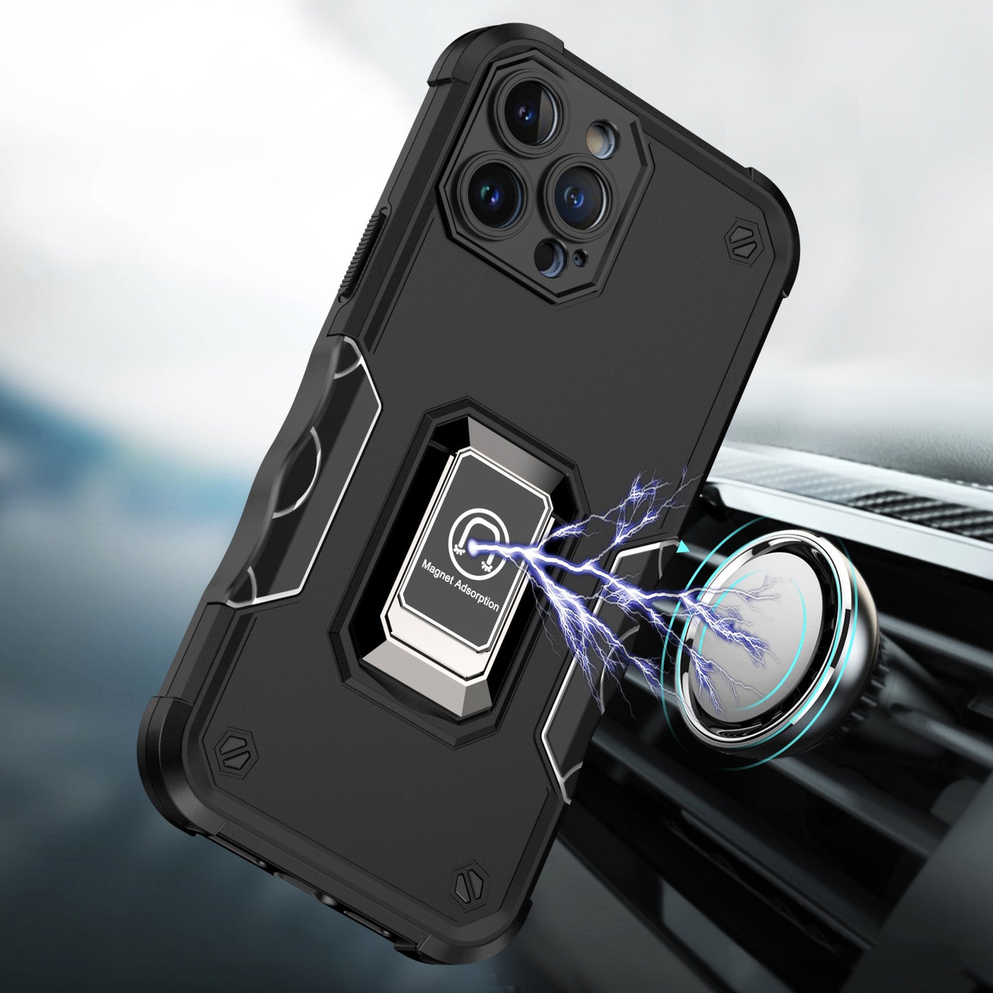 For Samsung Galaxy Z Fold 7 Hybrid Stand Magnetic Ring Holder Kickstand Heavy Duty Rugged Drop Silicone & Hard PC Shockproof Case Cover
