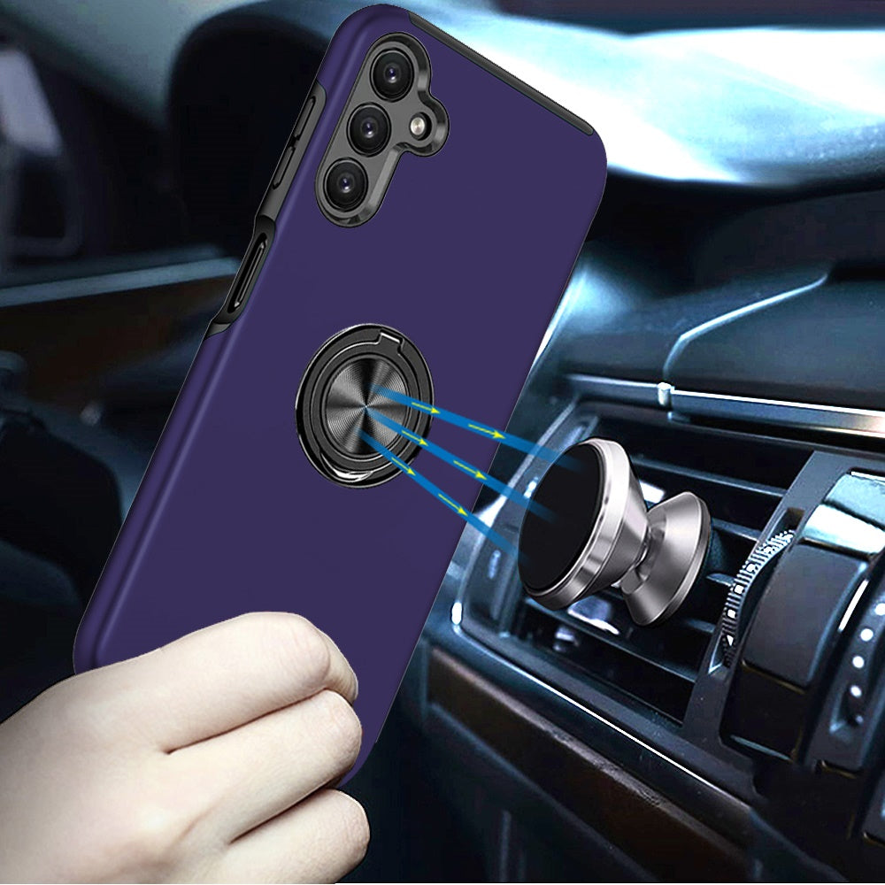 For Samsung Galaxy A36 Hybrid 360 Degree Rotatable Metal Invisible Ring Stand Holder Slim Fit Magnetic Car Mount Shockproof Case Cover