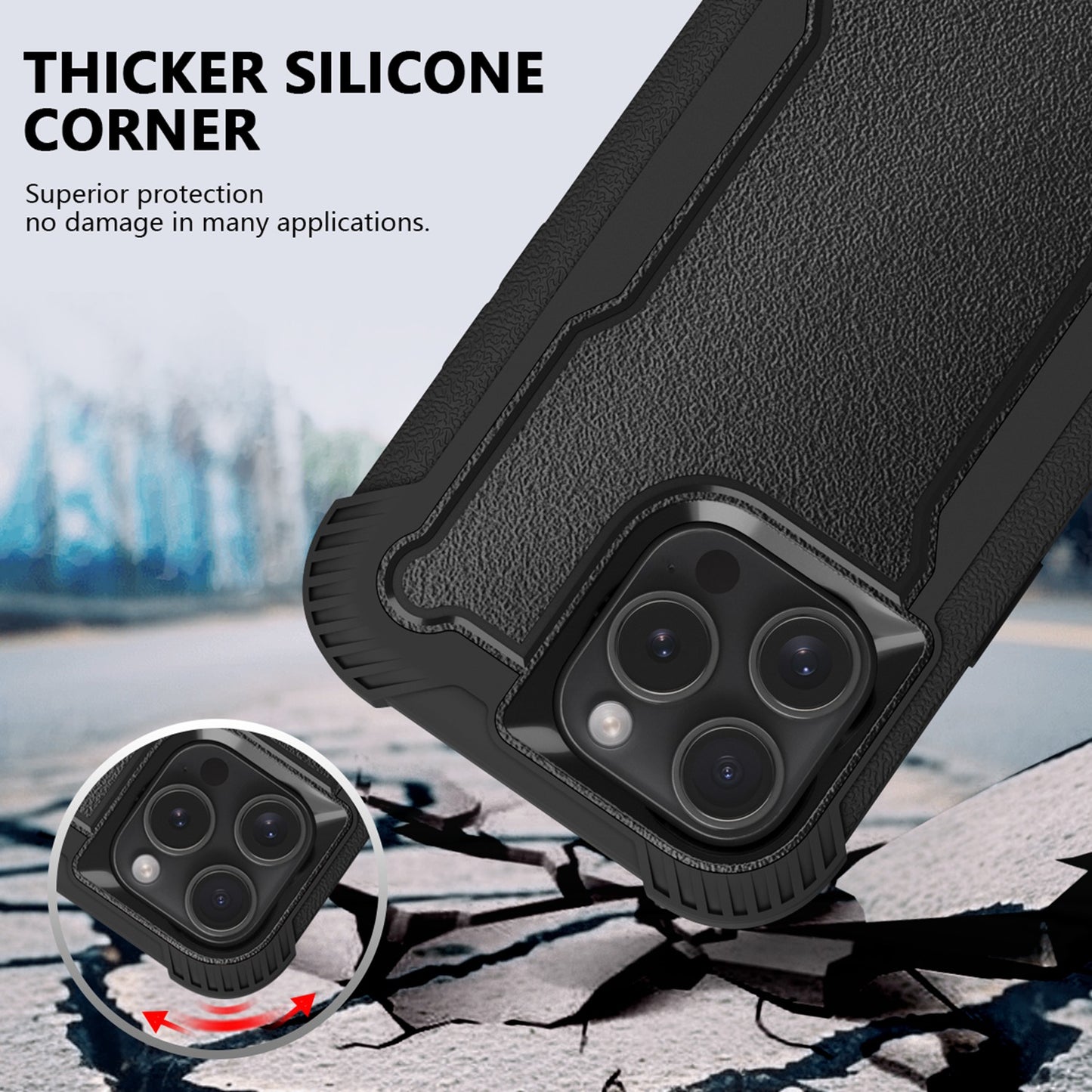 For Apple iPhone 16 Pro (6.3") Tough Hybrid Shockproof Hybrid PC + TPU Bumper Frame Rubber Drop Proof 3in1 Armor Full Body Case Cover