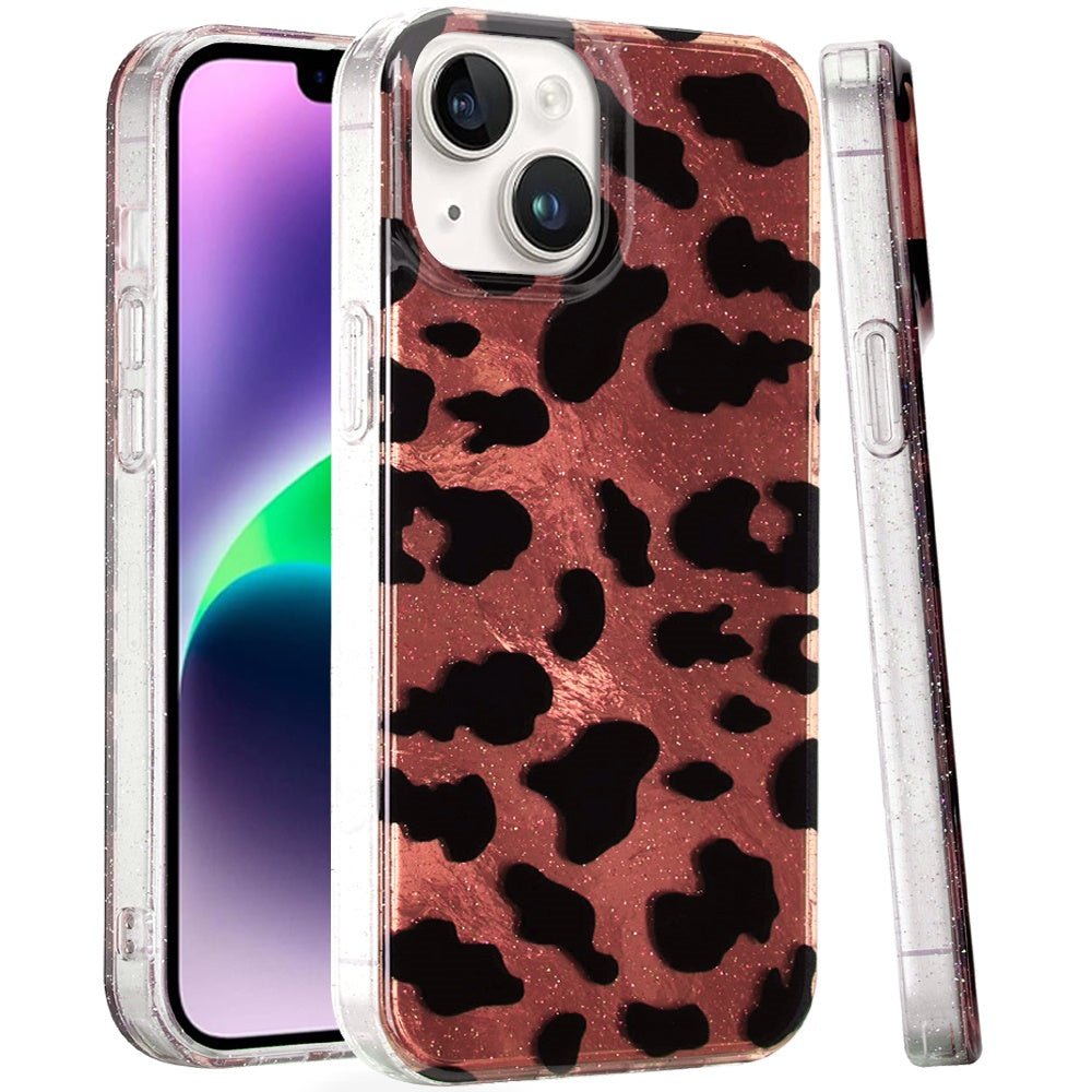 For Samsung Galaxy A16 Glitter Leopard, Fashion Design Animal Skin Print Slim IMD TPU Dual Layer Shockproof Protective Case Cover