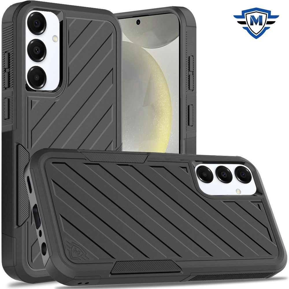 For Samsung Galaxy S25+ /S25 Plus /S24+ Plus Premium Hybrid Rugged lined Shockproof Textured 2-in-1 Non-Slip Hard PC & TPU Non Slip Tough Case Cover