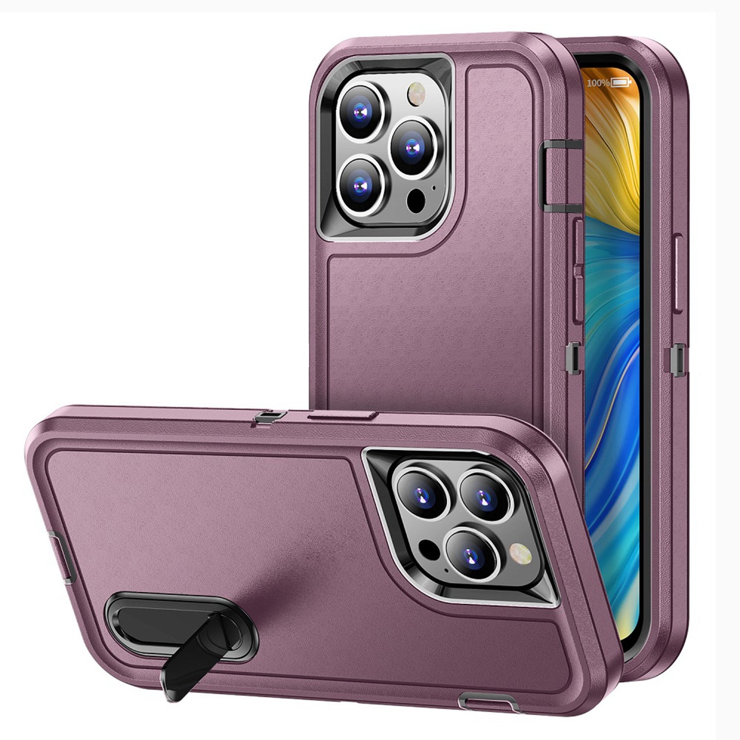 For Samsung Galaxy A16 5G Hybrid Three Layers Protection 3in1 Shockproof with Kickstand Heavy Duty Hard TPU Rubber Anti-Drop Case Cover