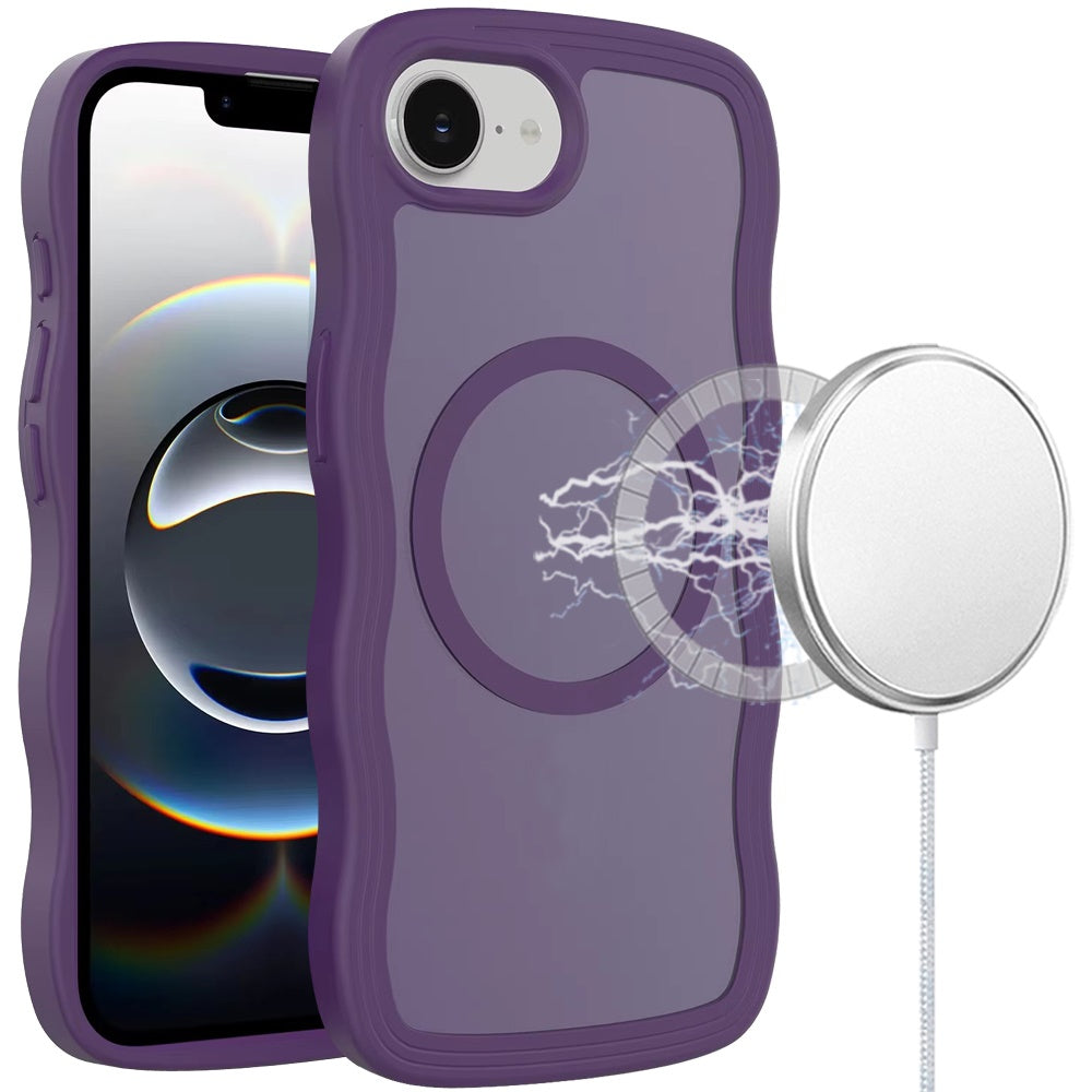 For Apple iPhone 16e Grip Hand Magnetic Hybrid Case Shockproof Protection Matte Skin Rubber TPU + PC Case Cover