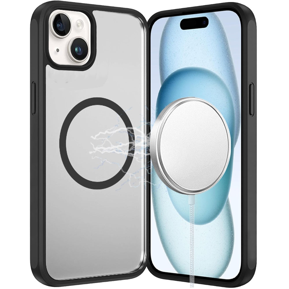 For Samsung Galaxy S25 Ultra Magnetic Circle HQ Transparent Clear TPU Thick 2.0mm Frame Hybrid Shockproof Protector Case Cover