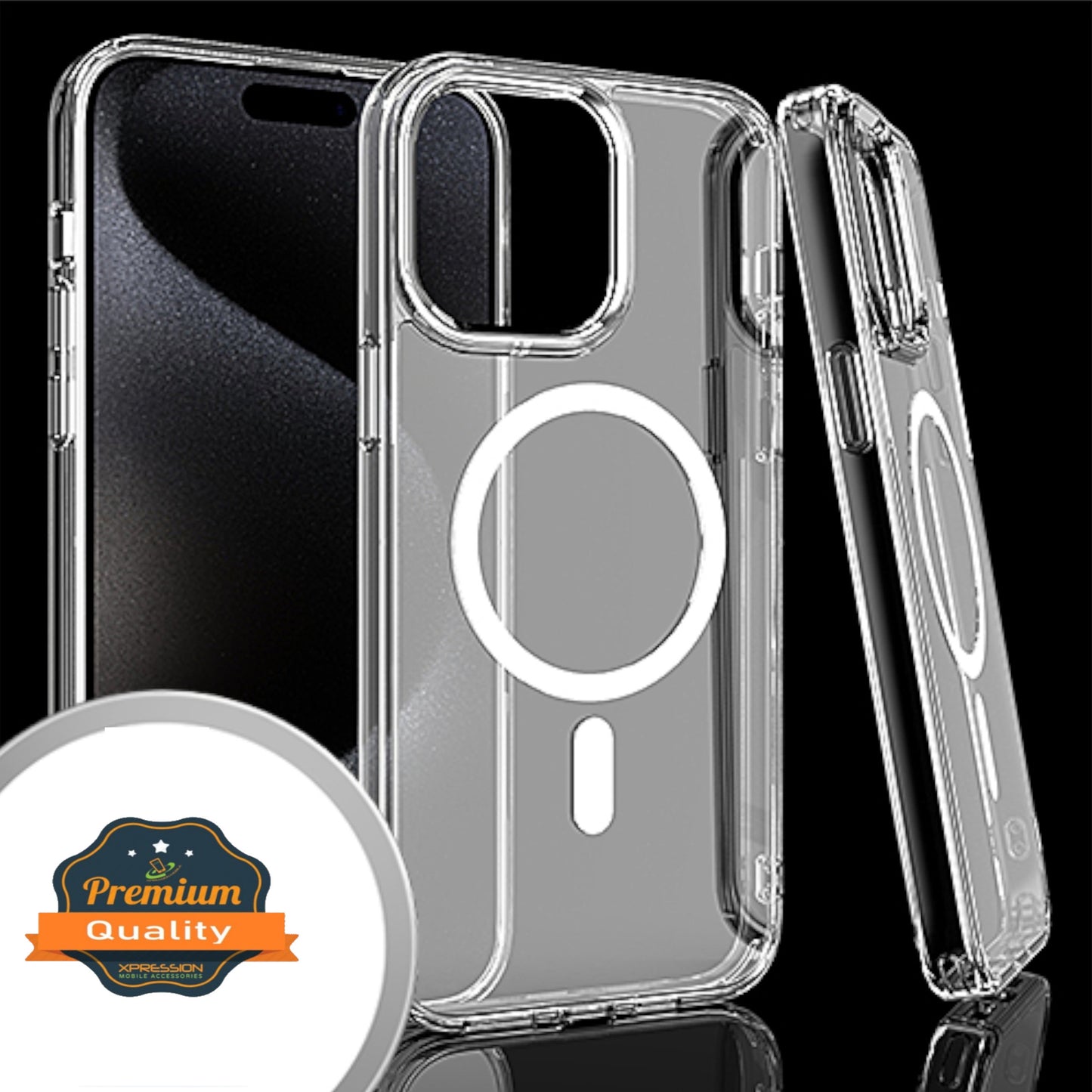 For Samsung Galaxy A16 5G Transparent Slim Hybrid Frame Bumper Magnetic Case, Compatible with MagSafe Case Cover Clear