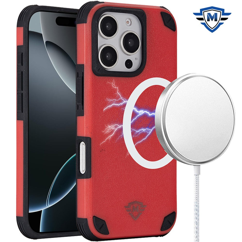 For Apple iPhone 16 (6.1") Premium Heavy Duty Dual-Layer Rugged Protection, Shockproof Tough Magnetic Compatible with MagSafe Case Cover