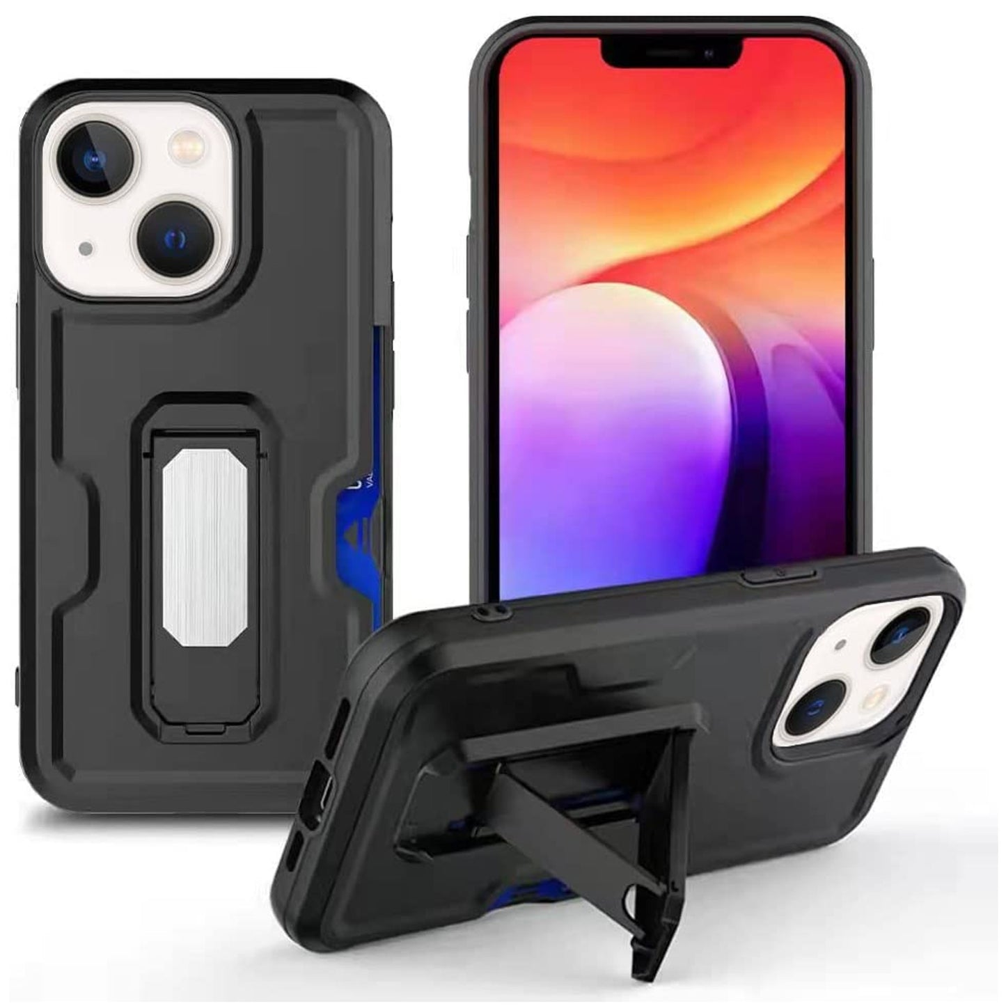 For Samsung Galaxy A16 Hybrid Wallet Case with Invisible ID Card Slot, Kickstand, Holster Belt Clip, Heavy-Duty Protection Case Cover