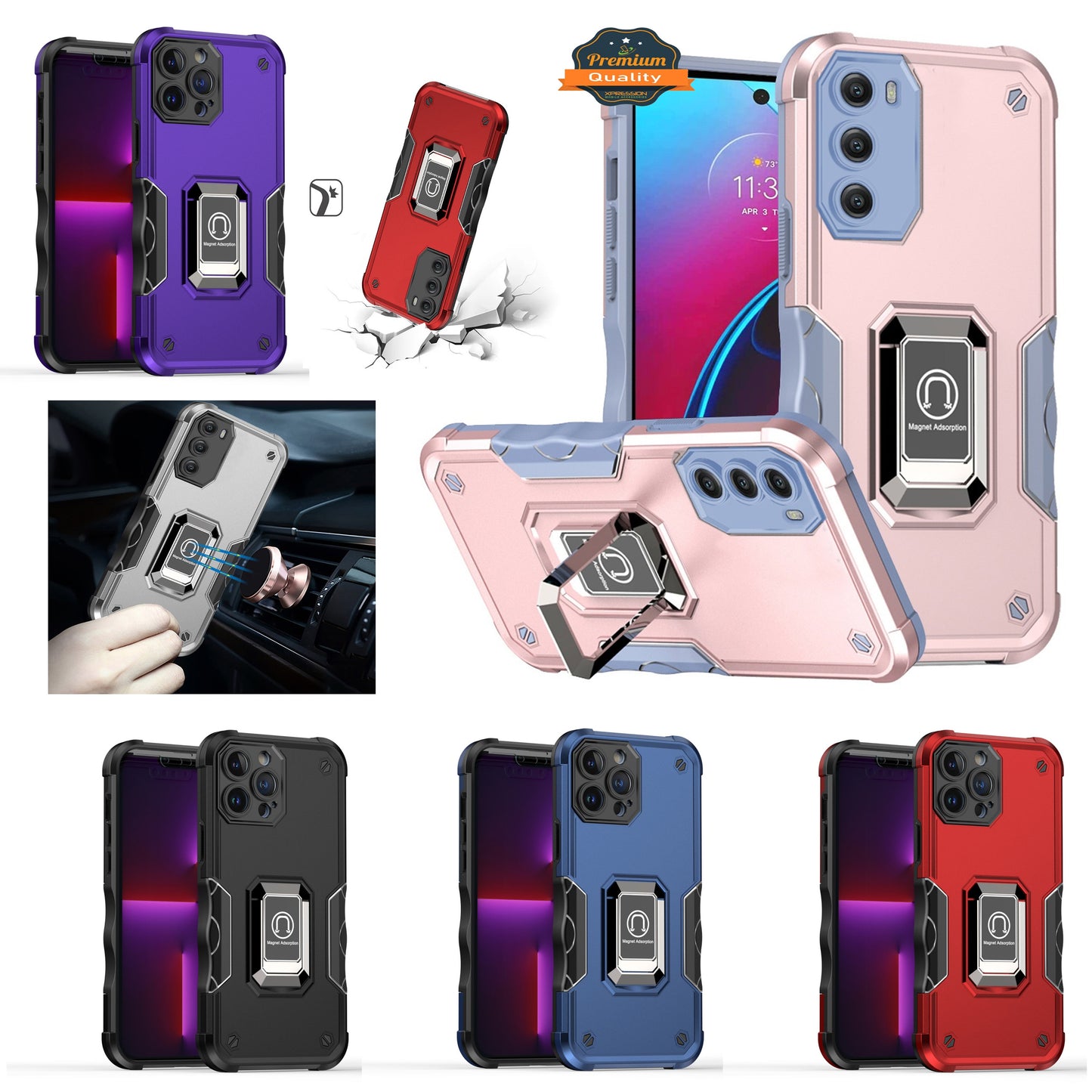 For Samsung Galaxy Z Fold 7 Hybrid Stand Magnetic Ring Holder Kickstand Heavy Duty Rugged Drop Silicone & Hard PC Shockproof Case Cover