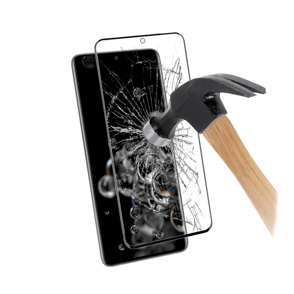 For Samsung Galaxy S20 Ultra Premium Tempered Glass Screen Protector Designed to allow full functionality Fingerprint Unlock 3D Curved Edge Glass Full coverage Protector Clear Black