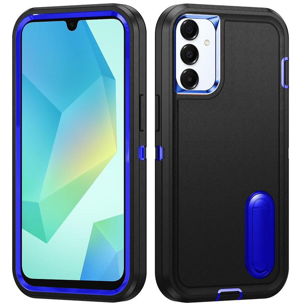 For Samsung Galaxy A16 5G Hybrid Three Layers Protection 3in1 Shockproof with Kickstand Heavy Duty Hard TPU Rubber Anti-Drop Case Cover