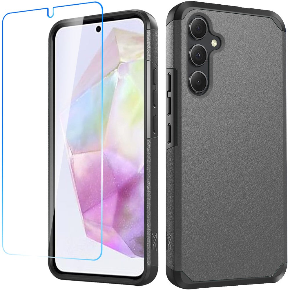 Tough Hybrid Dual Layer Hard PC TPU Rubber Bumper, Shock Absorption, Screen Protector Included