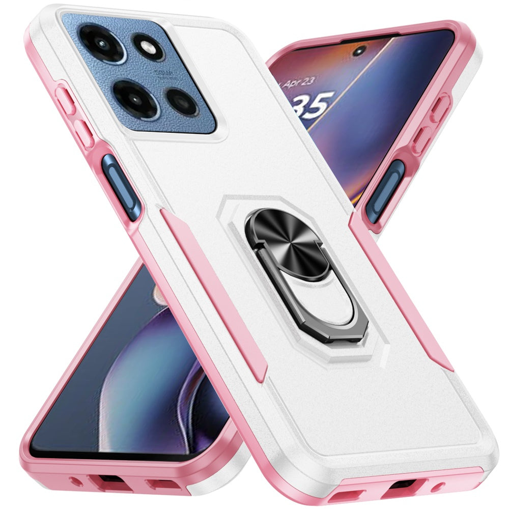 For Samsung Galaxy A16 5G Hybrid Rugged Tough 2in1 Drop-Proof Protection Military Grade Armor with Metal Ring Stand Case Cover