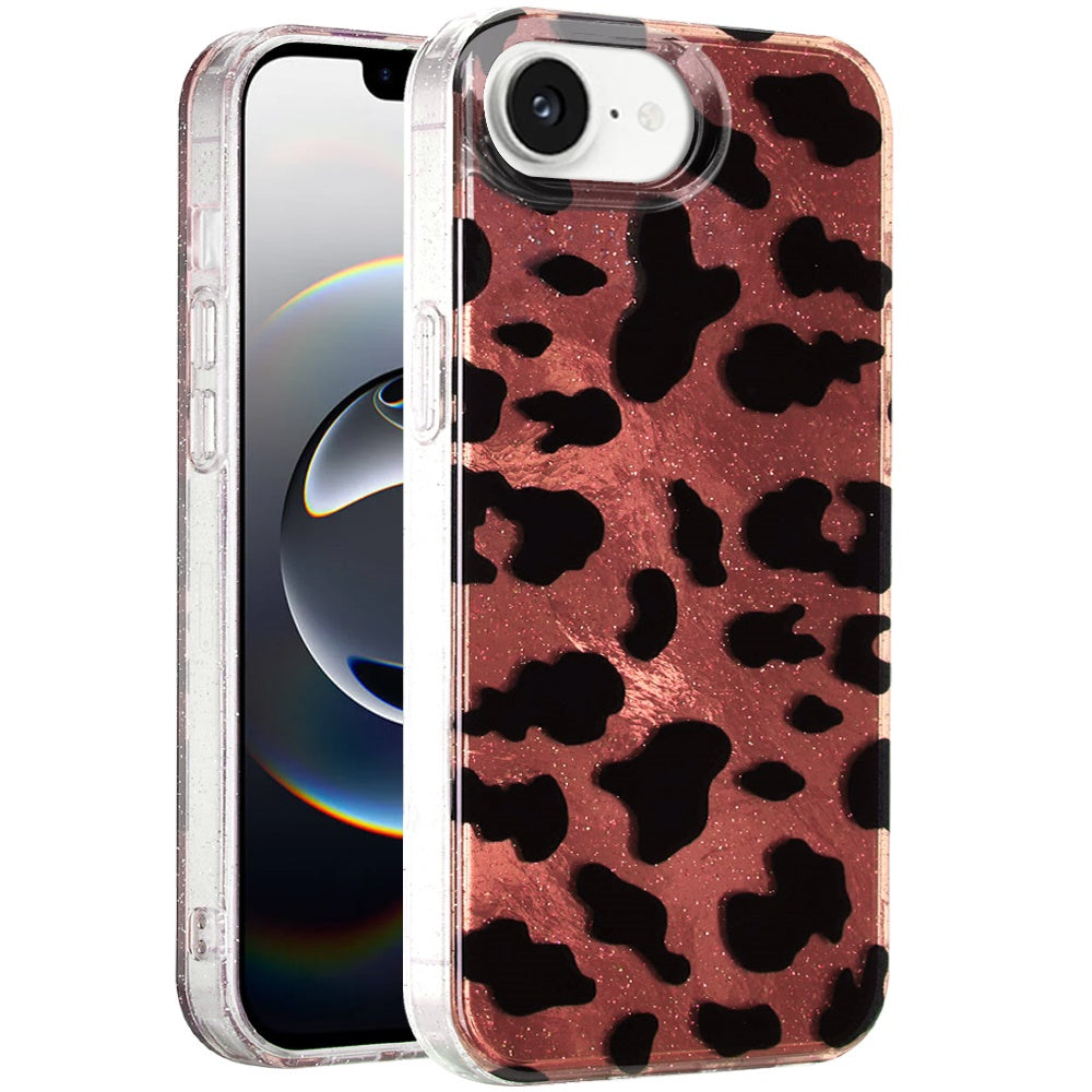 For Samsung Galaxy A16 Glitter Leopard, Fashion Design Animal Skin Print Slim IMD TPU Dual Layer Shockproof Protective Case Cover