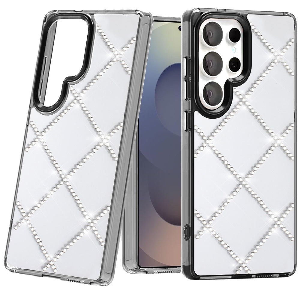 For Samsung Galaxy A16 5G Gem Glitter Diamond Bling Clear Hybrid TPU Cover, Colorful Shockproof Protective Back, Slim Fit for Women Girls Case Cover