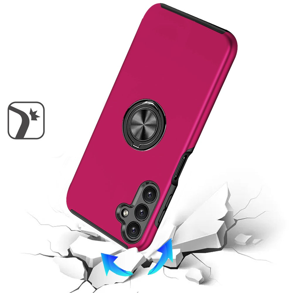 For Samsung Galaxy A36 Hybrid 360 Degree Rotatable Metal Invisible Ring Stand Holder Slim Fit Magnetic Car Mount Shockproof Case Cover