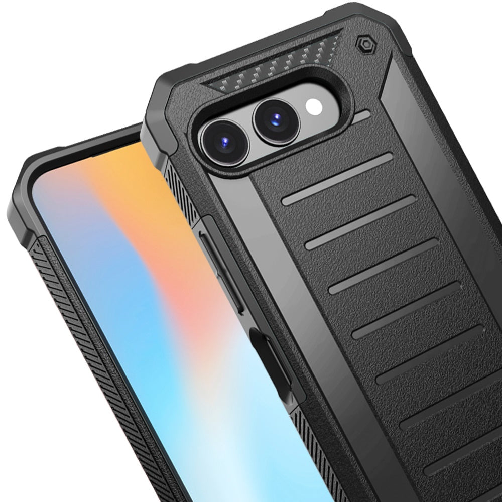 For T-Mobile Revvl 8 Tough Lined Design Hybrid Shockproof Protective Rugged TPU Hard PC with Durable Grip Case Cover