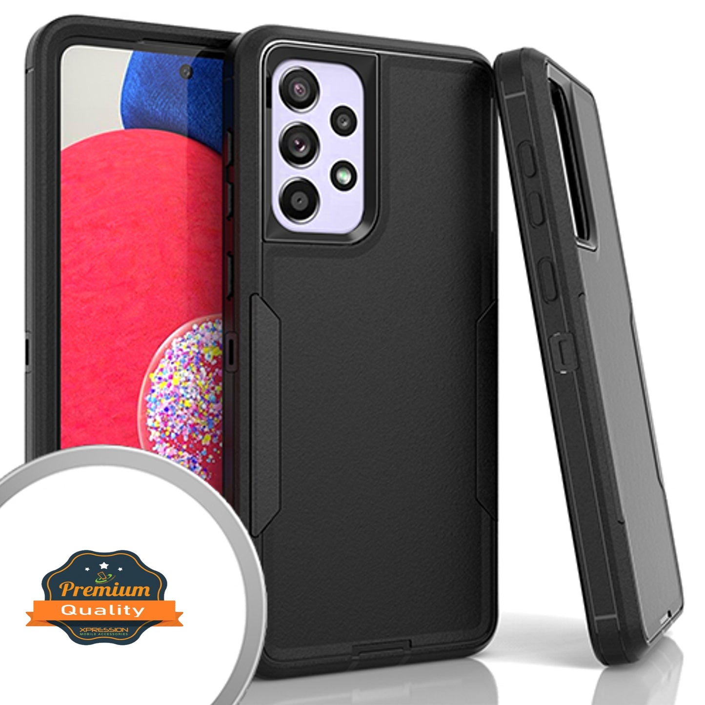 For Samsung Galaxy A16 5G Tough Hybrid Shockproof Silicone Rubber TPU + Hard PC Heavy Duty Three Layer Armor Protection Case Cover
