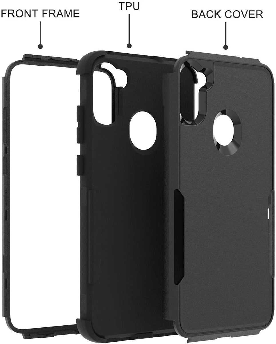 For Samsung Galaxy A16 5G Tough Hybrid Shockproof Silicone Rubber TPU + Hard PC Heavy Duty Three Layer Armor Protection Case Cover