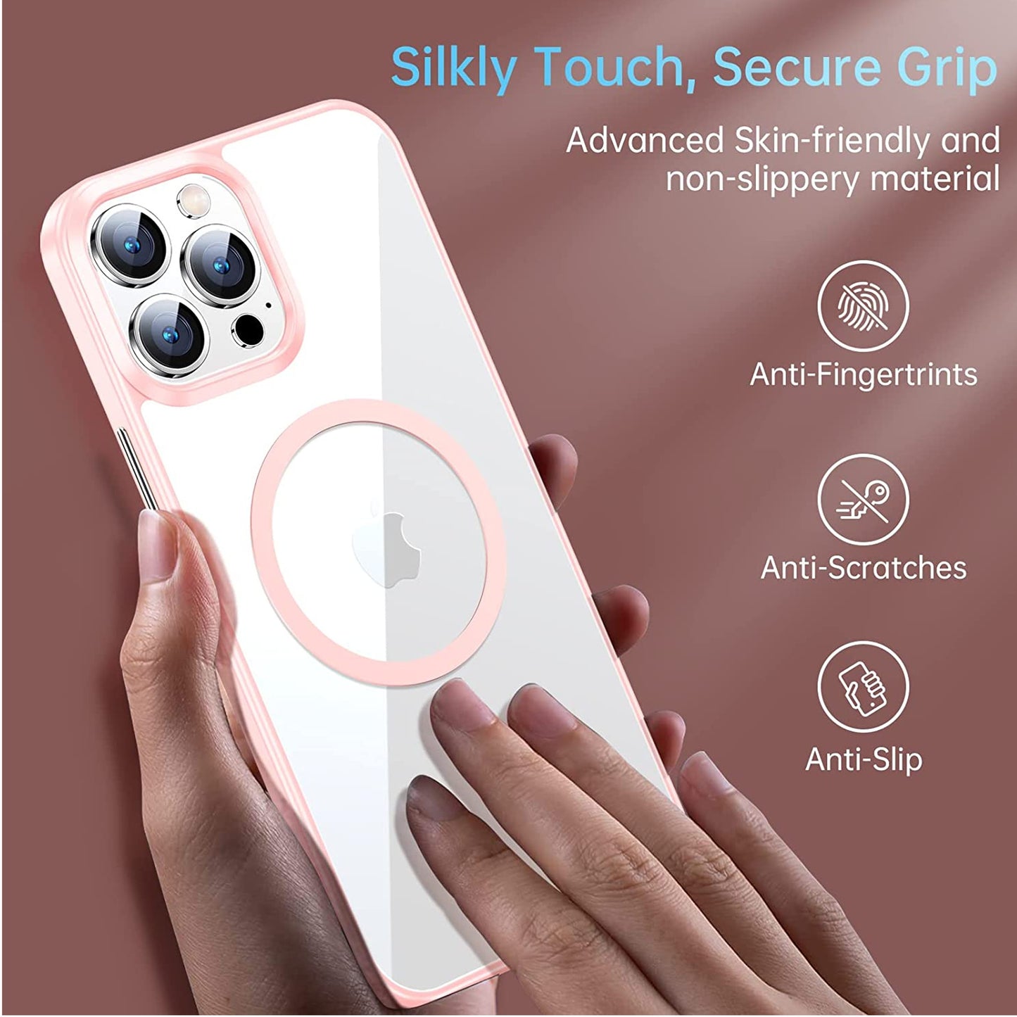 For Apple iPhone 15 Pro (6.1") Hybrid Clear Transparent Colors Edge Bumper with Magsafe Compatible, Slim Hard PC Phone Case Cover