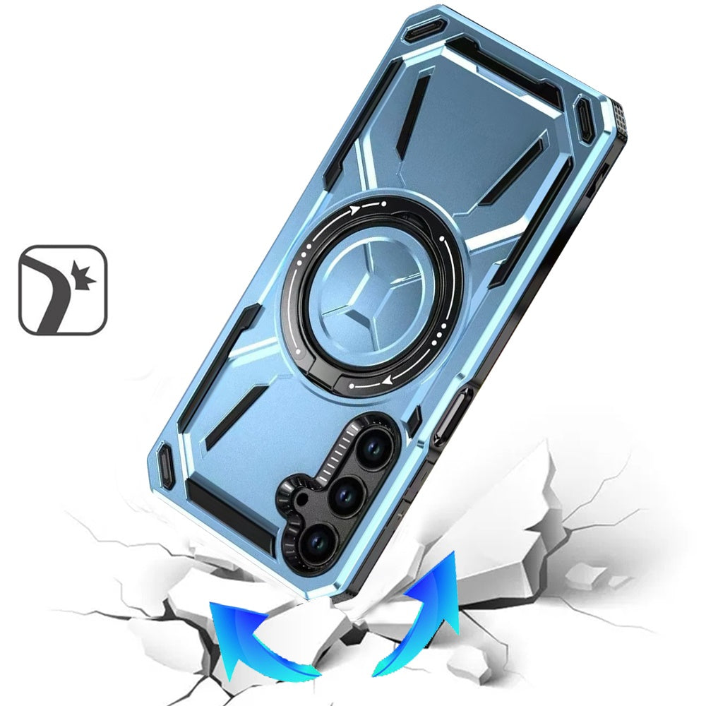 For Samsung Galaxy A16 5G Hybrid Magnetic Ring and 360° Rotational Kickstand with MagSafe Compatible, Military Grade Drop Protection Case Cover