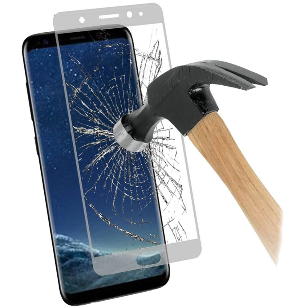 For Samsung Galaxy S8 Premium Tempered Glass Screen Protector Designed to allow full functionality Fingerprint Unlock 3D Curved Edge Glass Full coverage Protector Clear