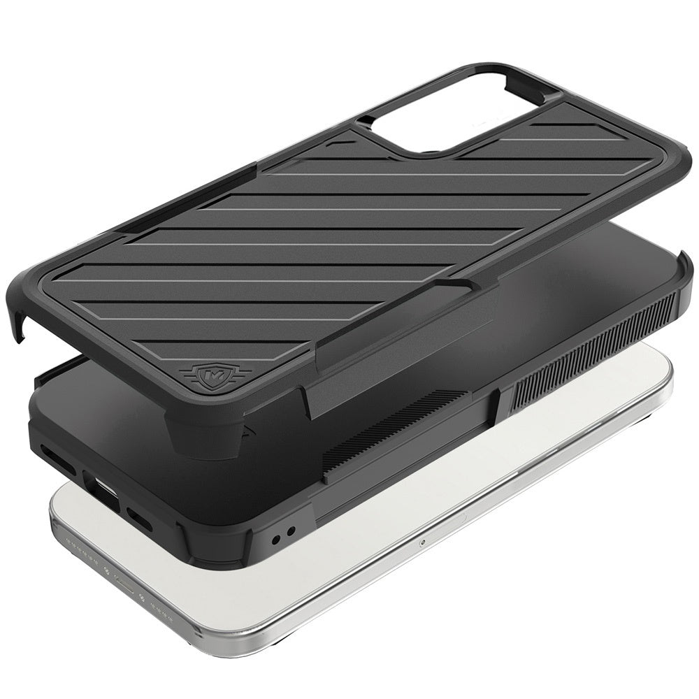 For Samsung Galaxy A16 5G Premium Design Hybrid lined Shockproof Rugged Textured 2in1 Hard PC & Silicone TPU Non Slip Tough Case Cover