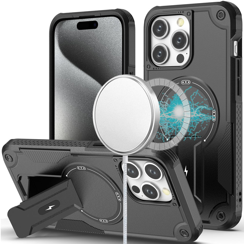 For Samsung Galaxy A16 5G Magnetic Invisible Kickstand Holder with Magsafe, Slim Fit Shockproof Hybrid Military Grade Heavy Duty Case Cover