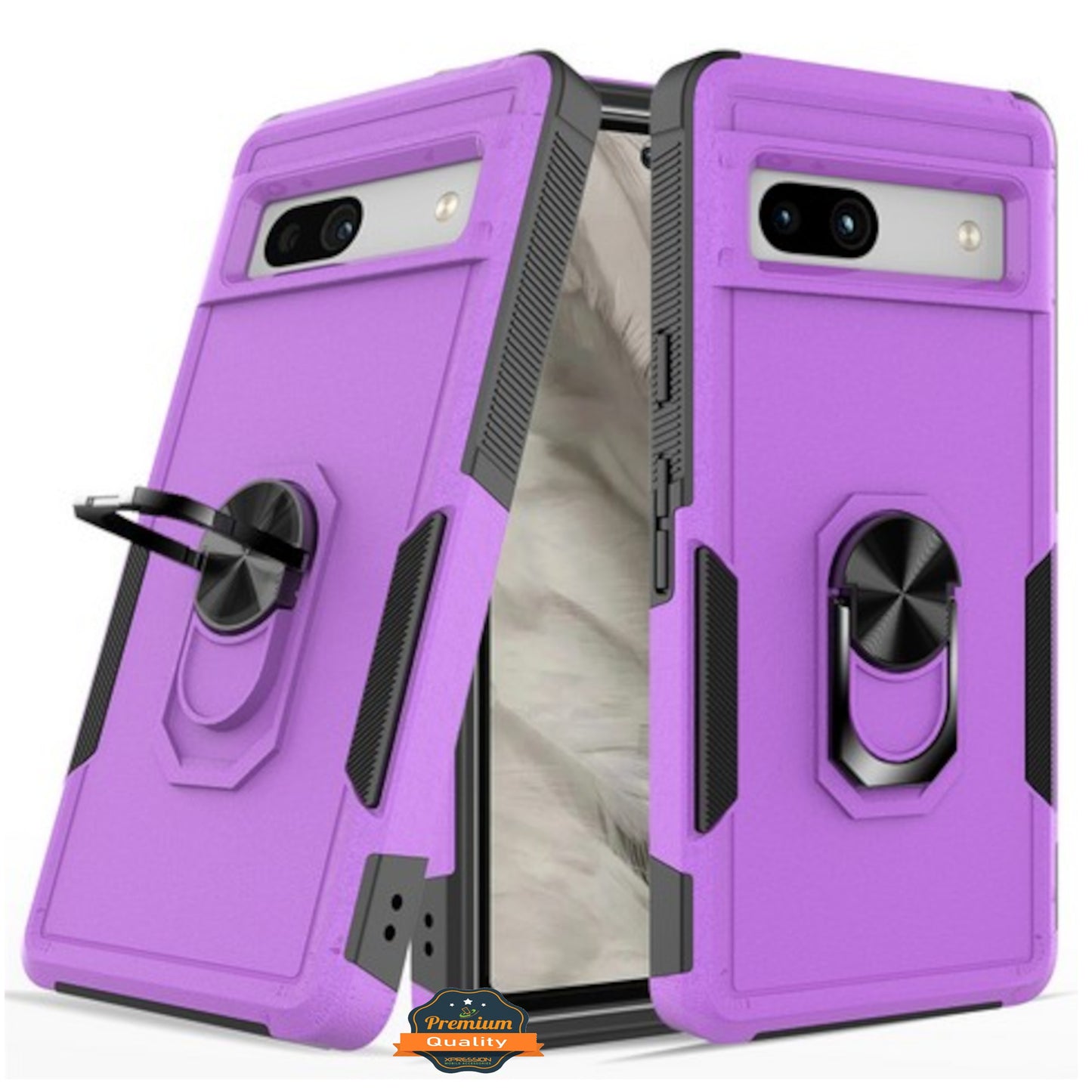 For Google Pixel 9A Heavy Duty Rugged Hybrid, Dual-Layer Shockproof Protection with Magnetic Ring Stand Holder Case Cover