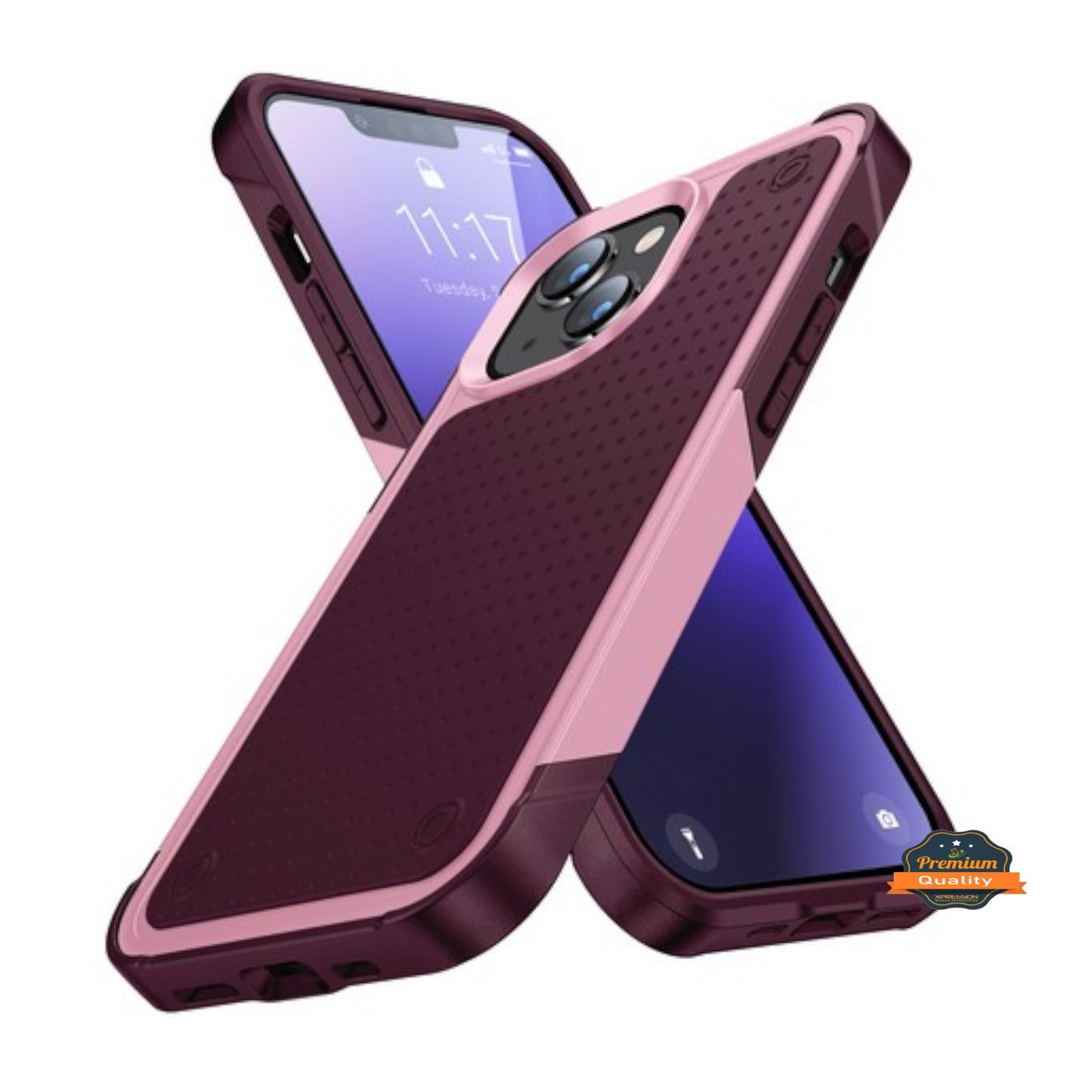For Apple iPhone 15 Pro (6.1") Shockproof Non-Slip Textured Heavy Duty Rugged TPU Drop Military Protection Bumper Phone Case Cover