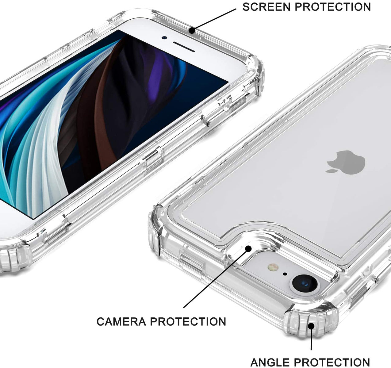 For Apple iPhone 15 Pro (6.1") Heavy Duty Transparent 3 in 1 Hybrid Shockproof Full Edge Hard PC Front Frame Bumper Clear Phone Case Cover
