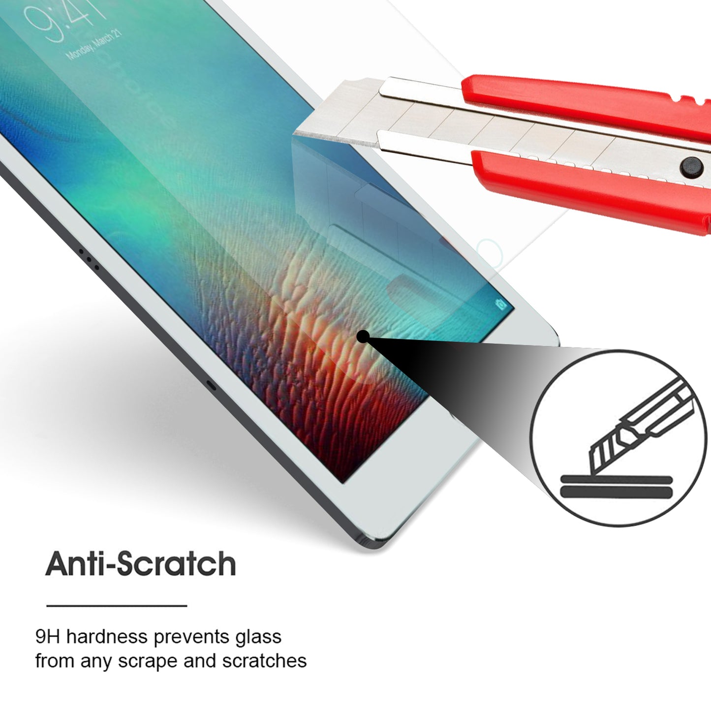For Apple iPad Air 13" (2024) Tempered Glass Screen Protector 9H Hardness, Touchpad Compatible, Case Friendly, Bubble Free, AB Glue, Ultra HD Protector Clear