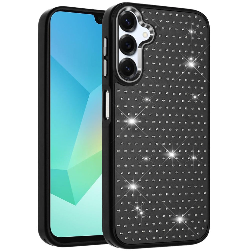 For Samsung Galaxy S25 Ultra Bling Diamond Metallic, Full Sparkle Chrome Edged Hybrid Protective Shockproof Case Cover
