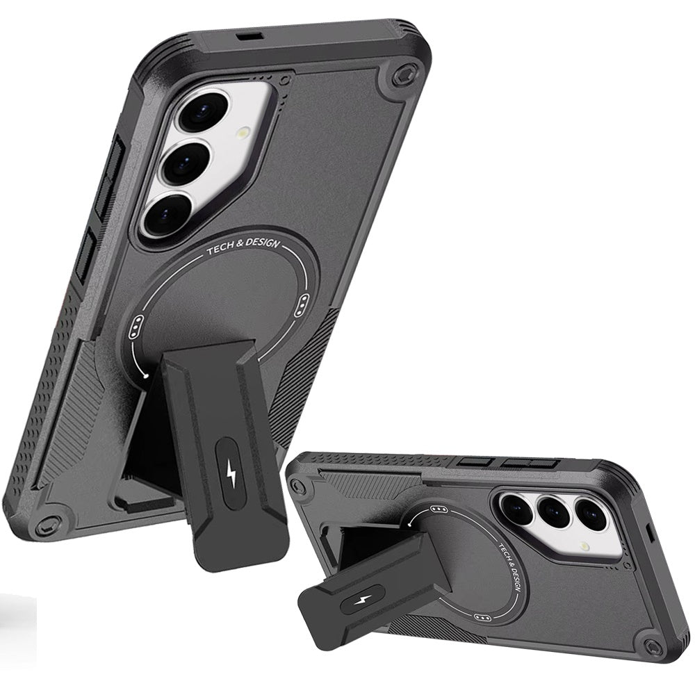 For Samsung Galaxy A16 5G Magnetic Invisible Kickstand Holder with Magsafe, Slim Fit Shockproof Hybrid Military Grade Heavy Duty Case Cover