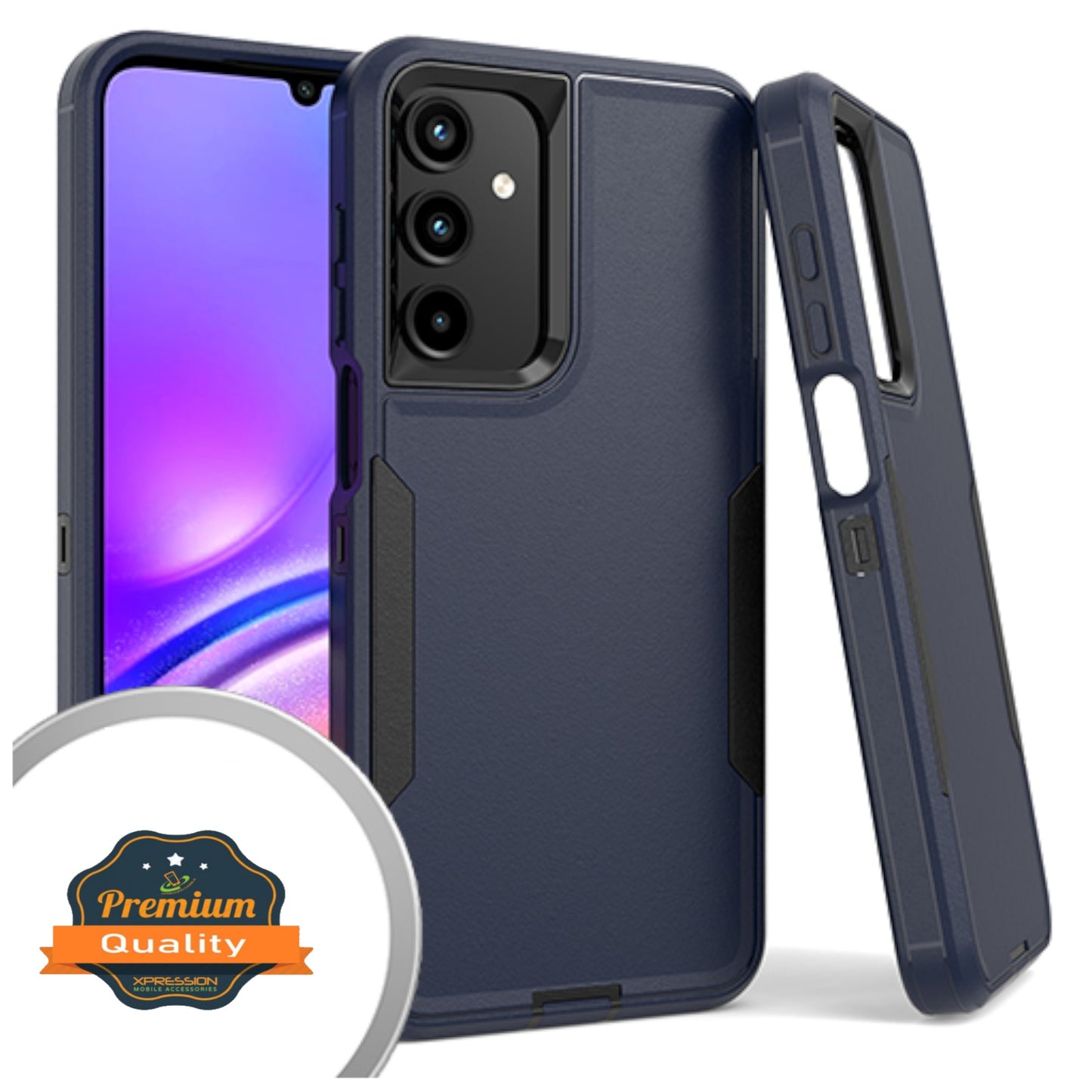 For Samsung Galaxy A16 5G Tough Hybrid Shockproof Silicone Rubber TPU + Hard PC Heavy Duty Three Layer Armor Protection Case Cover